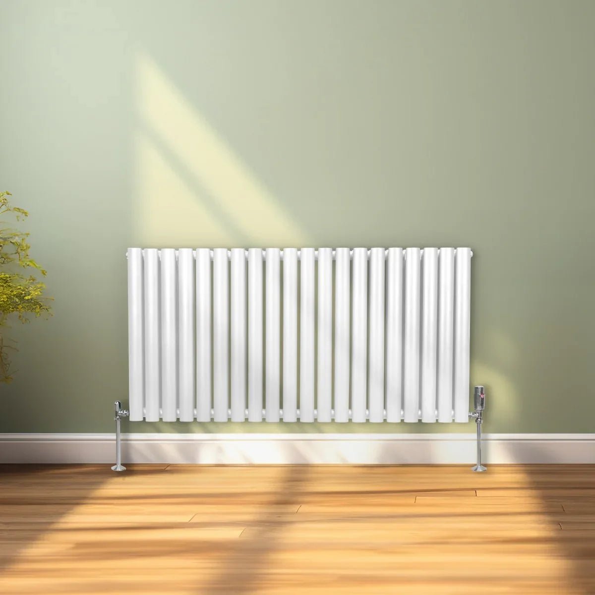 Oval Column Radiator & Valves - 600mm x 1200mm – White - Image 4
