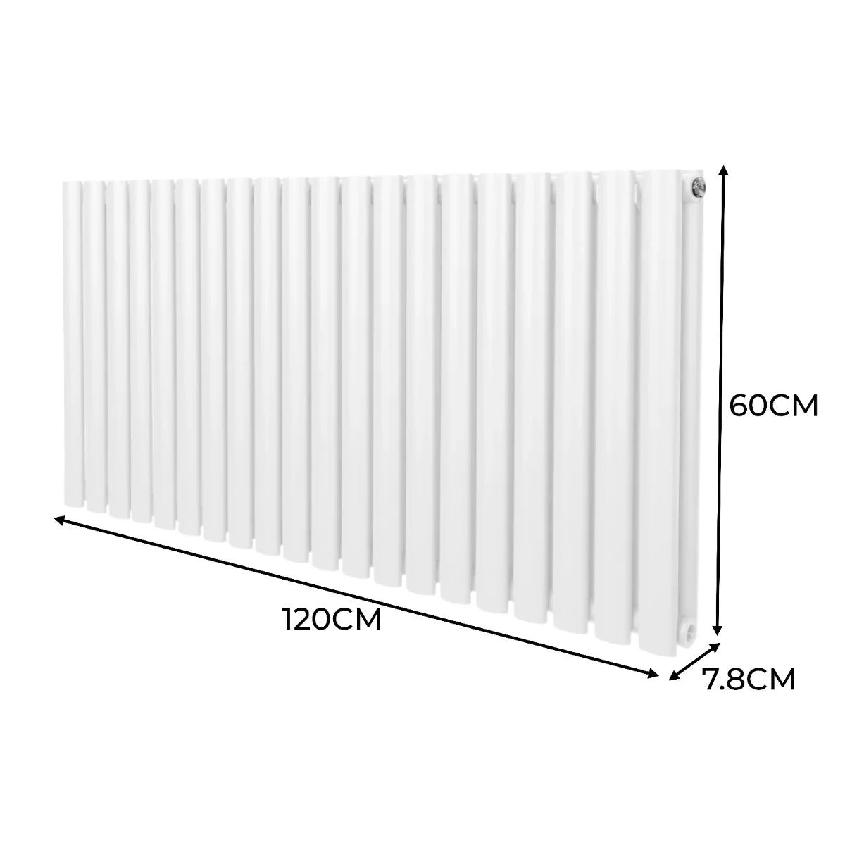 Oval Column Radiator & Valves - 600mm x 1200mm – White - Image 5