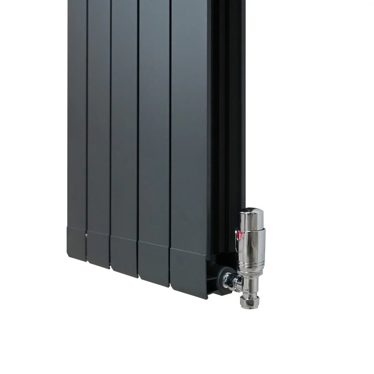 Aluminium Radiator & Valves - 1800mm x 315mm - Anthracite Grey - Image 12