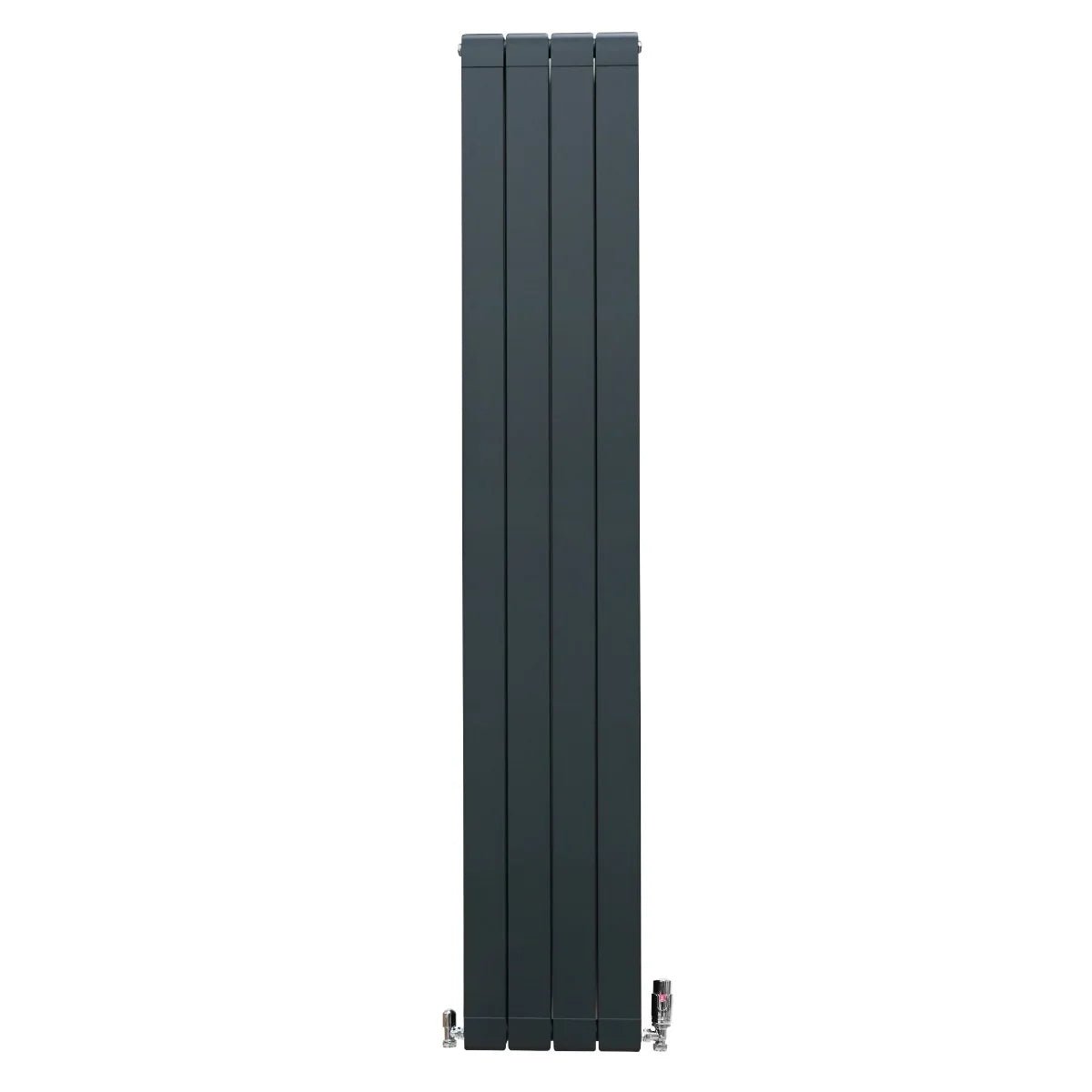 Aluminium Radiator & Valves - 1800mm x 315mm - Anthracite Grey - Image 2