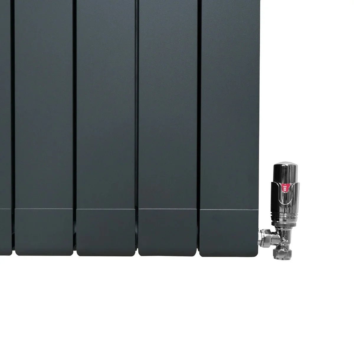Aluminium Radiator & Valves - 1800mm x 315mm - Anthracite Grey - Image 7