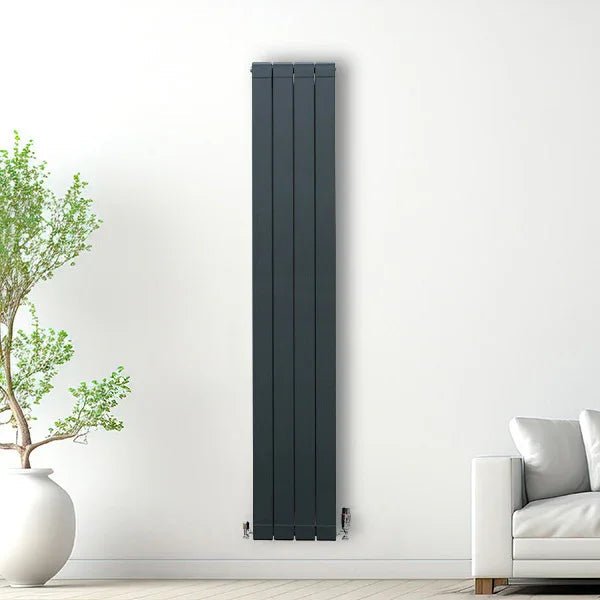 Aluminium Radiator & Valves - 1800mm x 315mm - Anthracite Grey - Image 9
