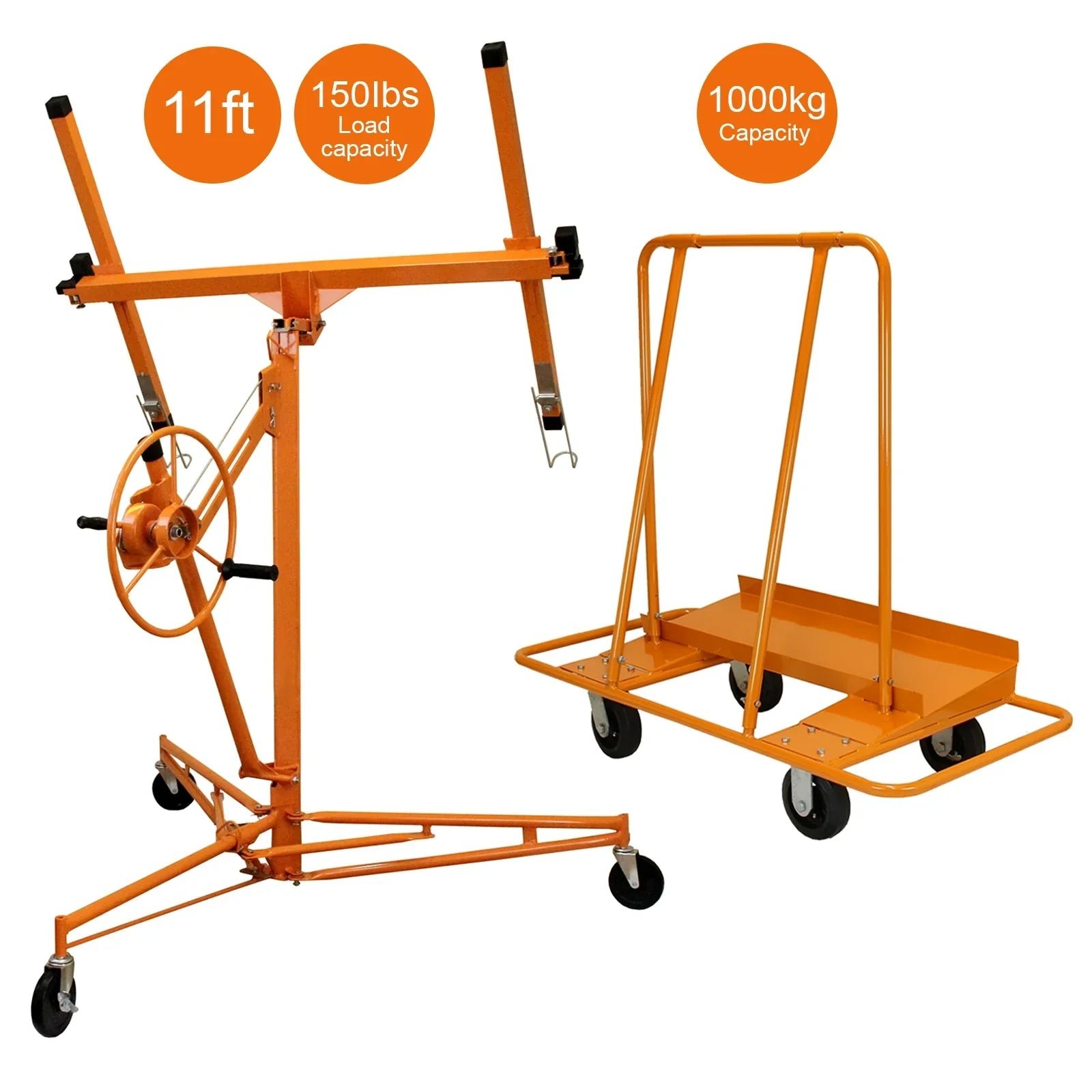 Drywall Lifter Hoist 11ft & Plaster Board Trolley - Image 2