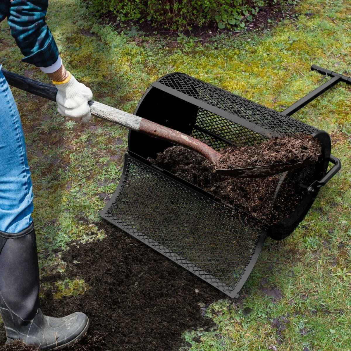 Compost & Peat Moss Spreader - Black - Image 8
