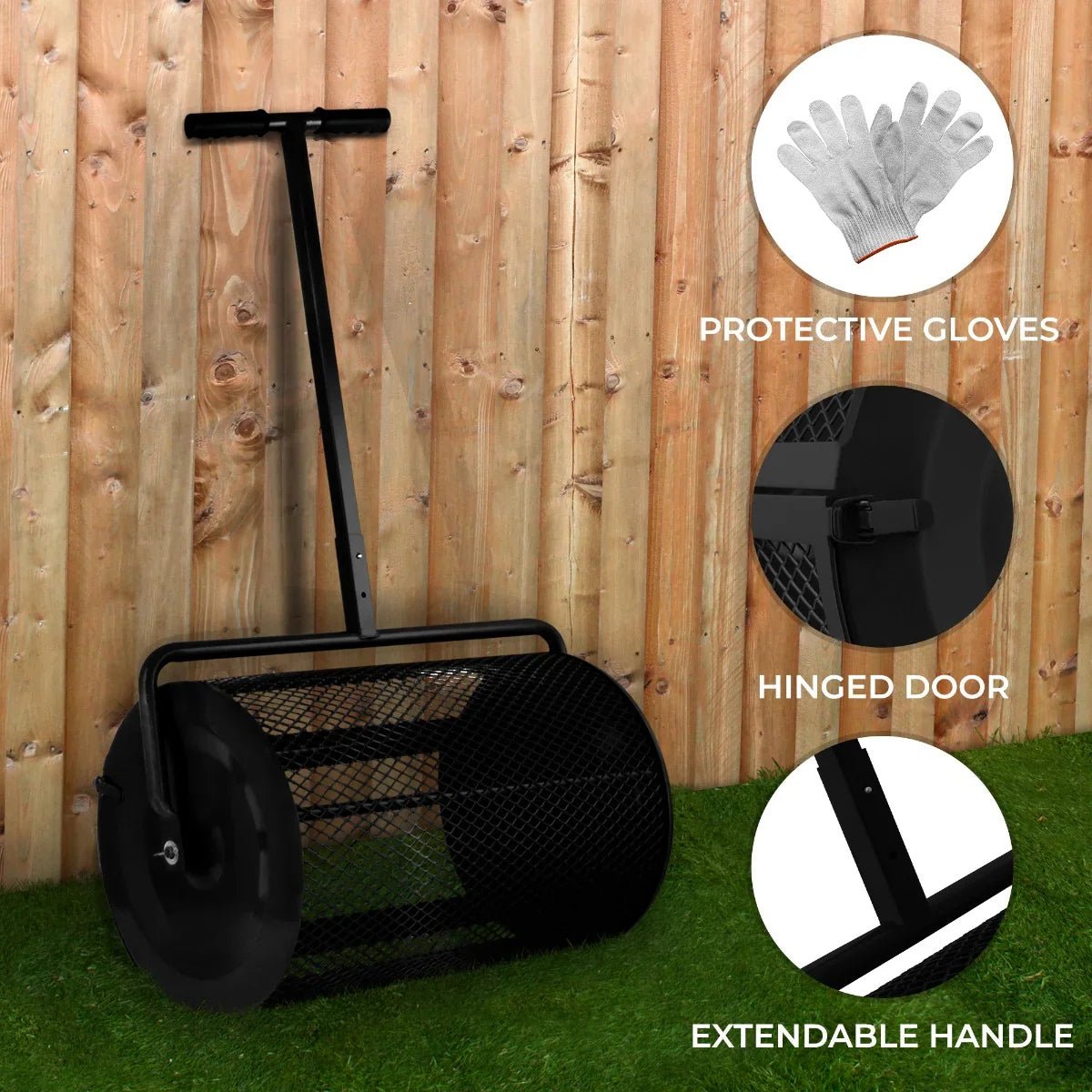 Compost & Peat Moss Spreader - Black - Image 2