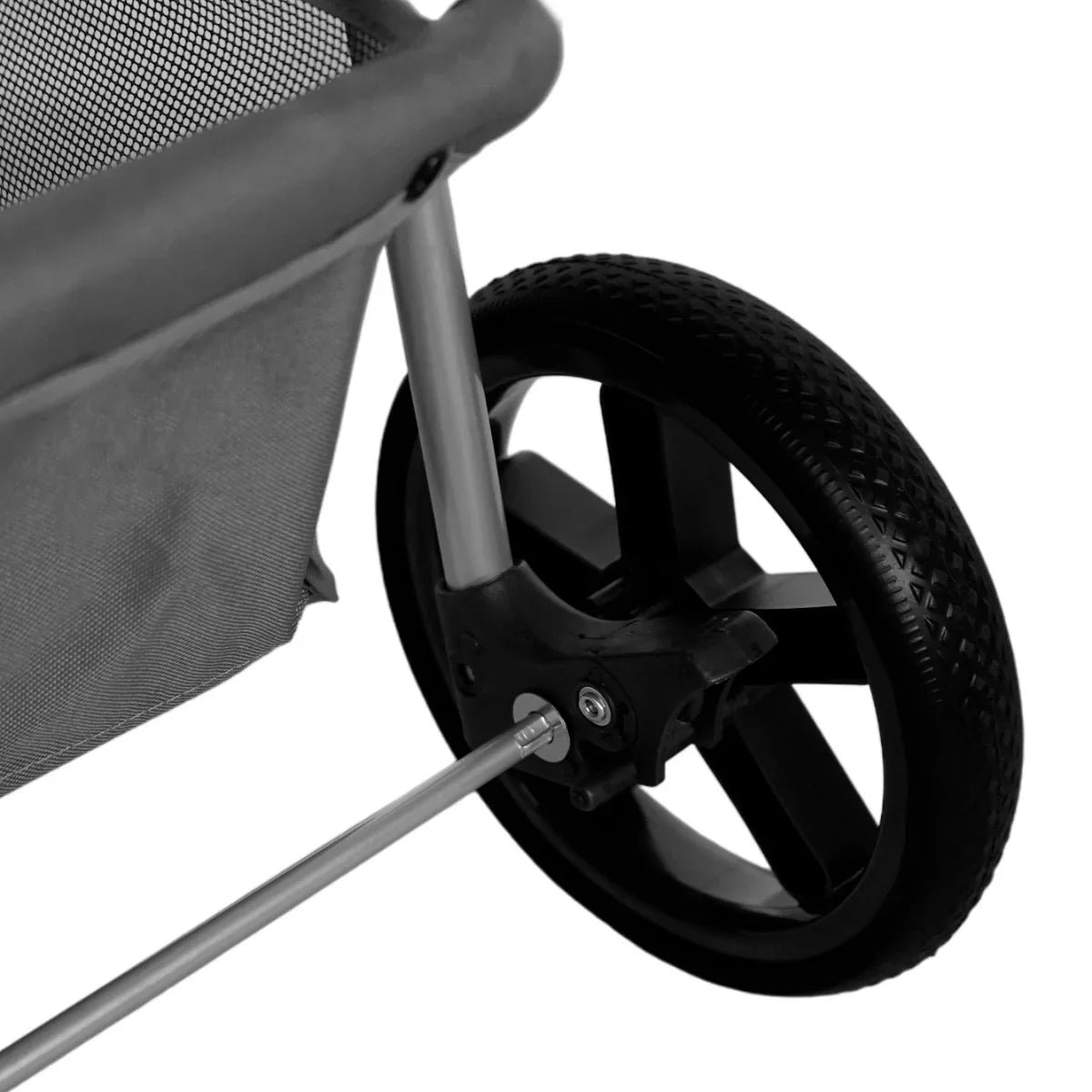 Pet Stroller with Rain Cover – Grey - Image 10