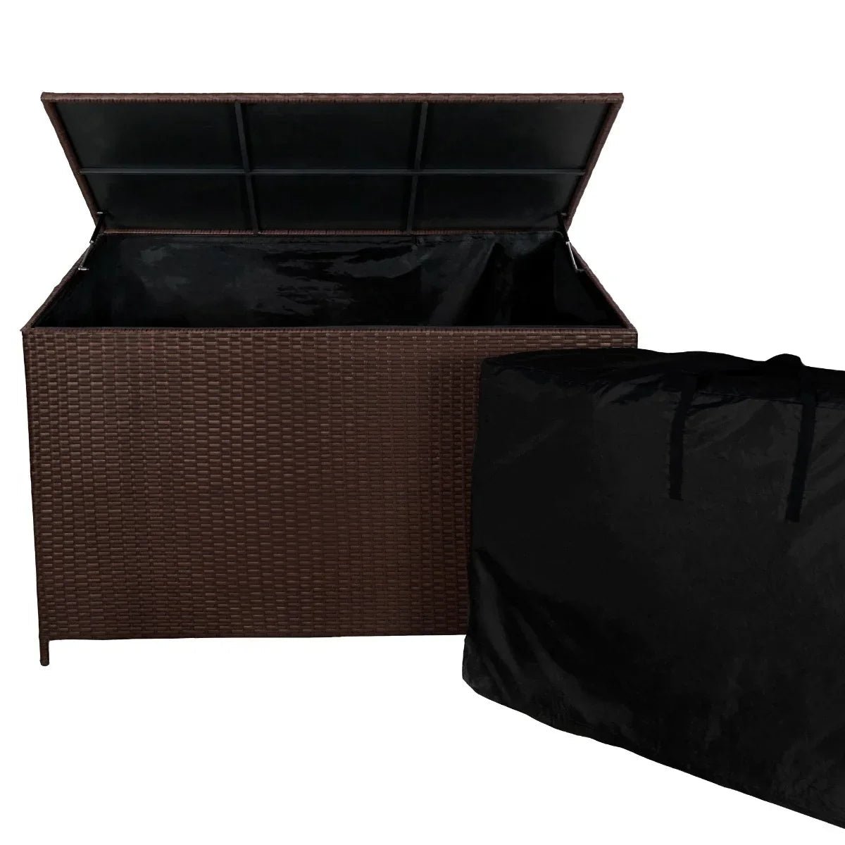 Rattan Corner Set & Storage Box - Brown - Image 3