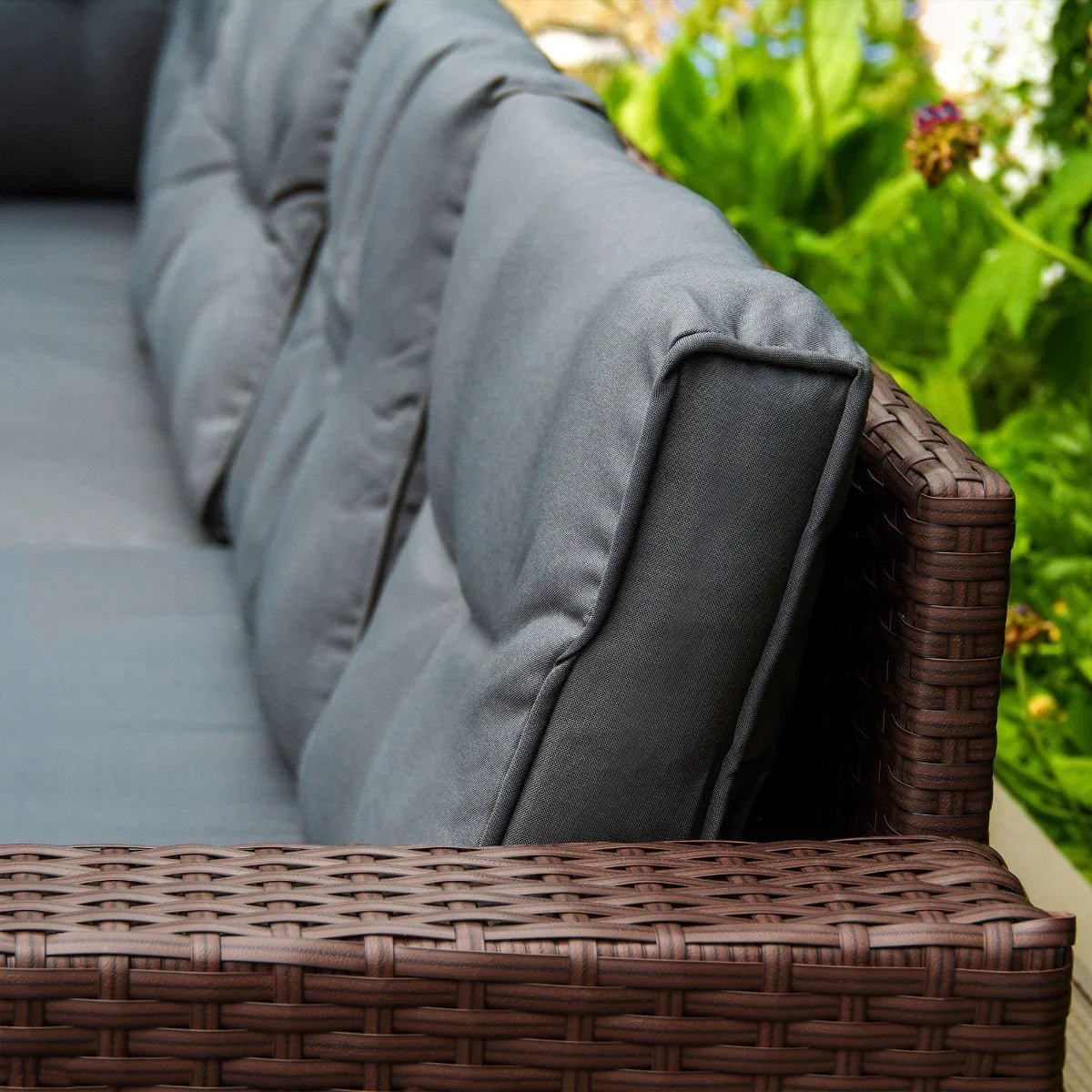 Rattan Corner Set & Storage Box - Brown - Image 5
