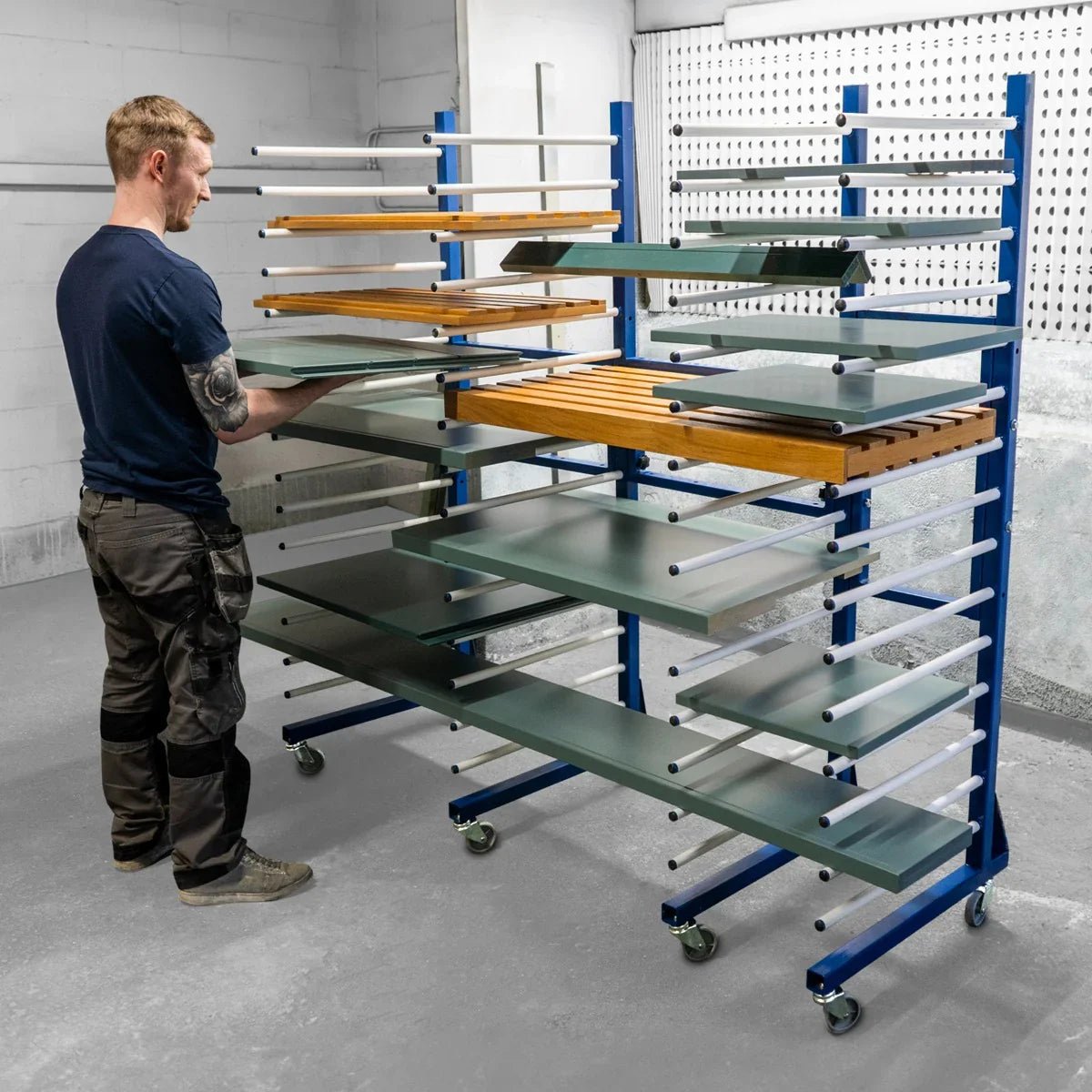 Combi Spray Drying Rack Trolley x 4 & 3 Connectors - Image 3