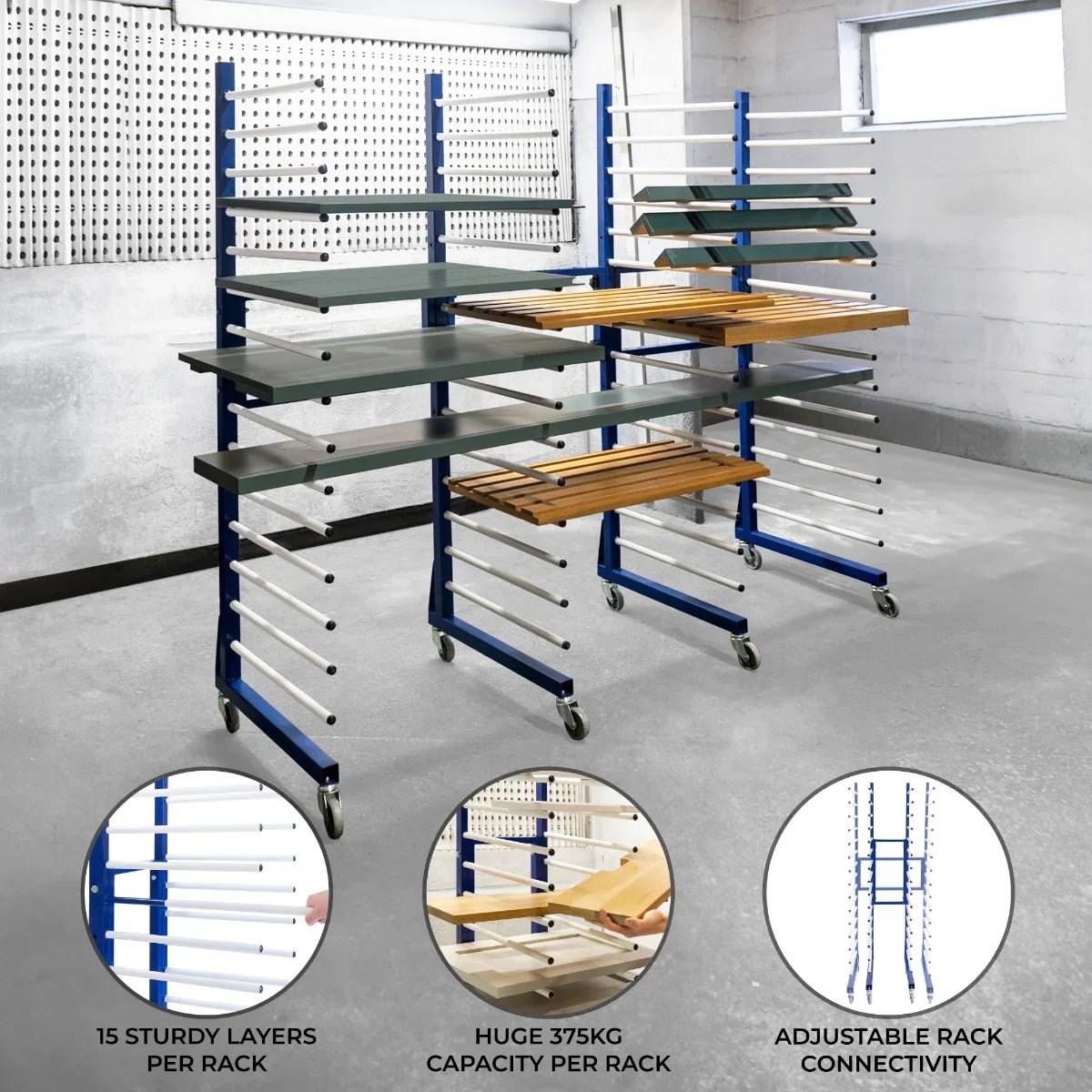 Combi Spray Drying Rack Trolley x 4 & 3 Connectors - Image 2