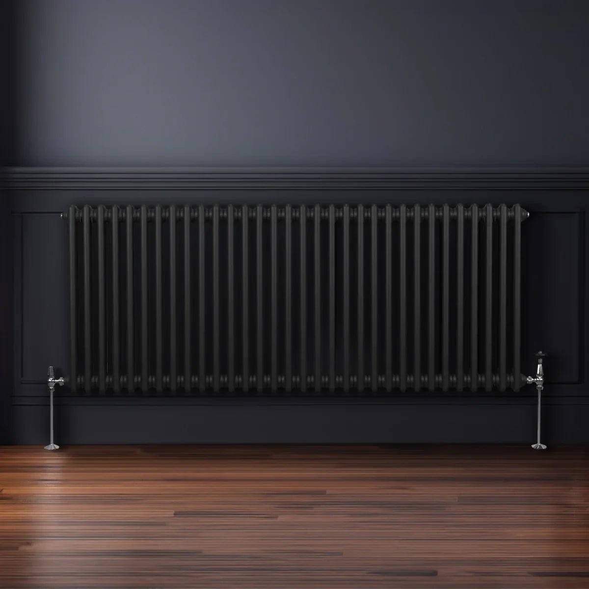 Traditional 2 Column Radiator - 600 x 1462mm - Black - Image 4