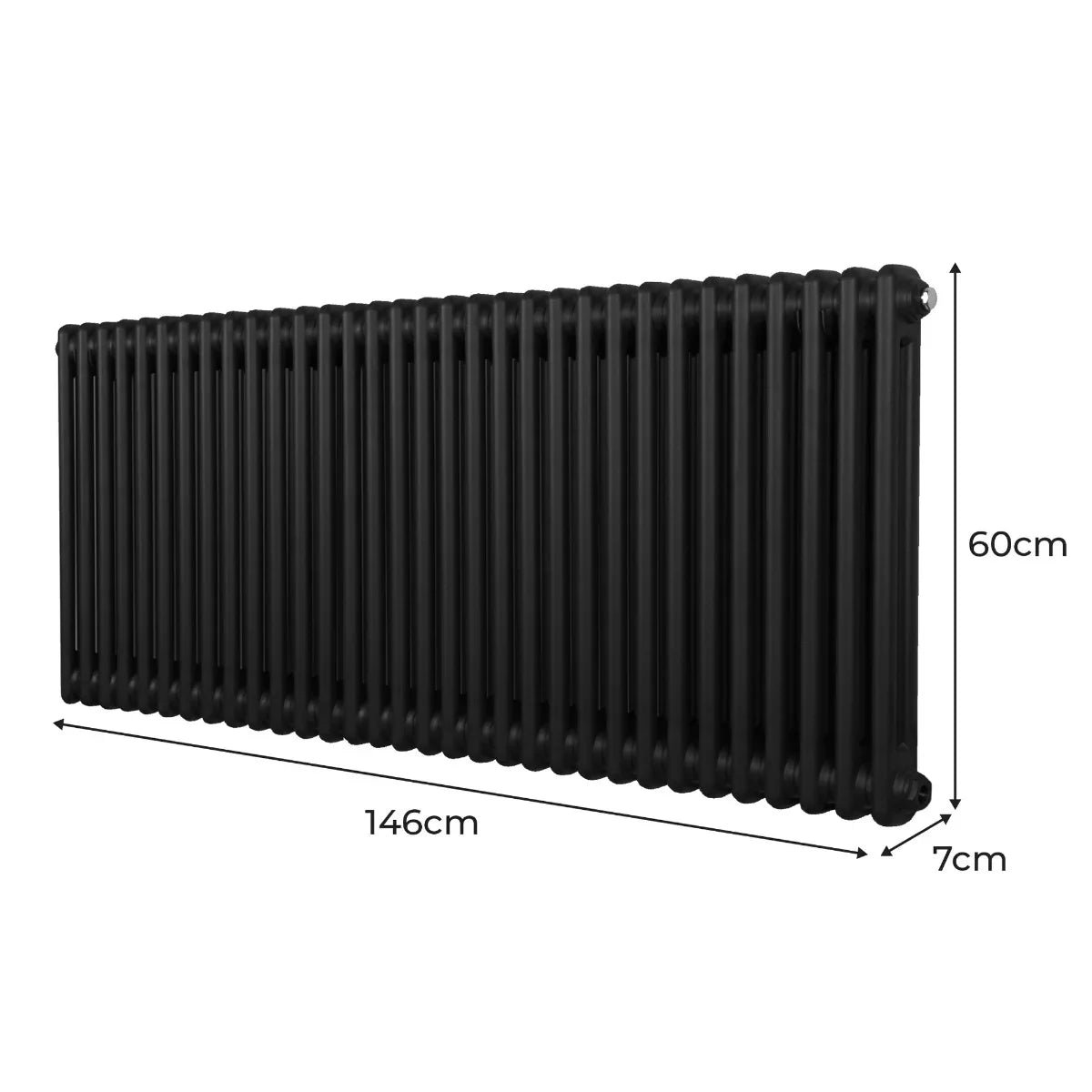 Traditional 2 Column Radiator - 600 x 1462mm - Black - Image 5