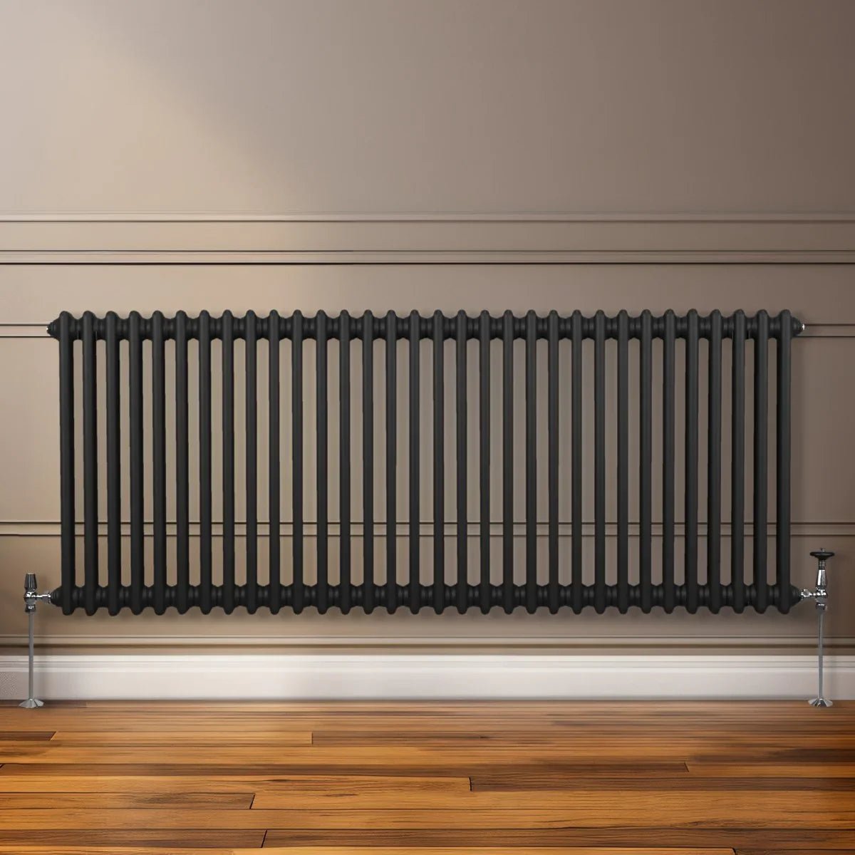 Traditional 2 Column Radiator - 600 x 1462mm - Black - Image 9