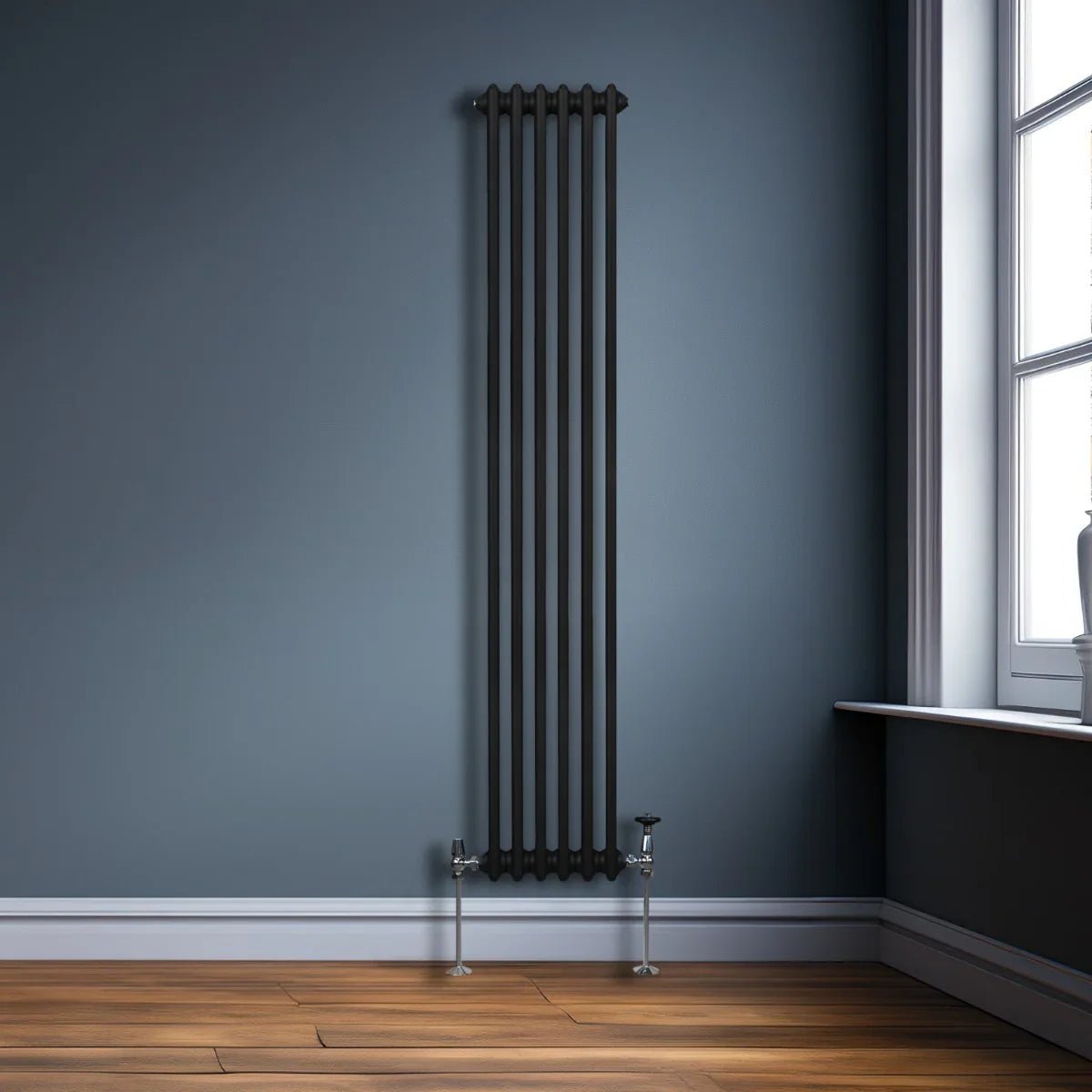 Traditional 2 Column Radiator - 1800 x 292mm - Black - Image 4