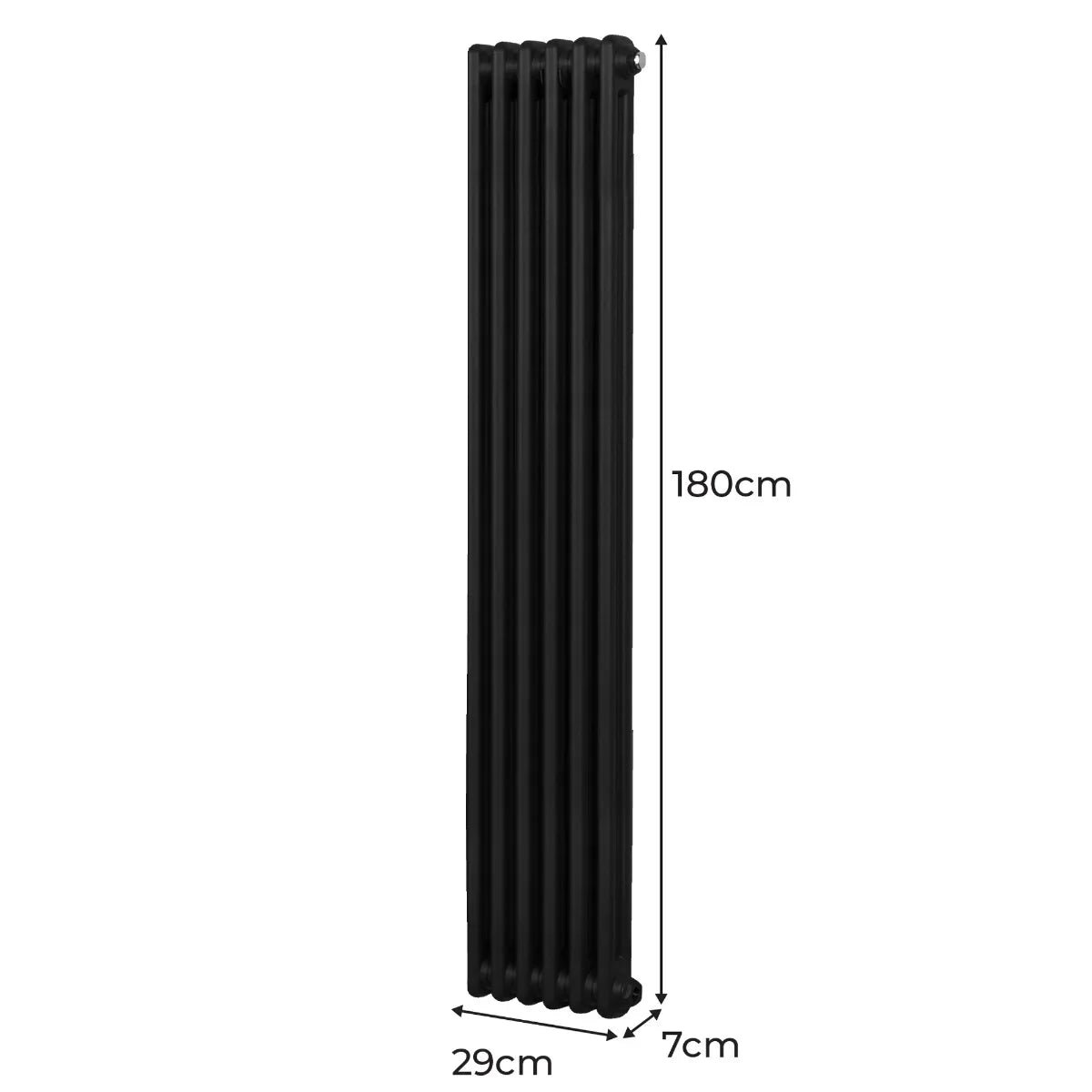 Traditional 2 Column Radiator - 1800 x 292mm - Black - Image 5