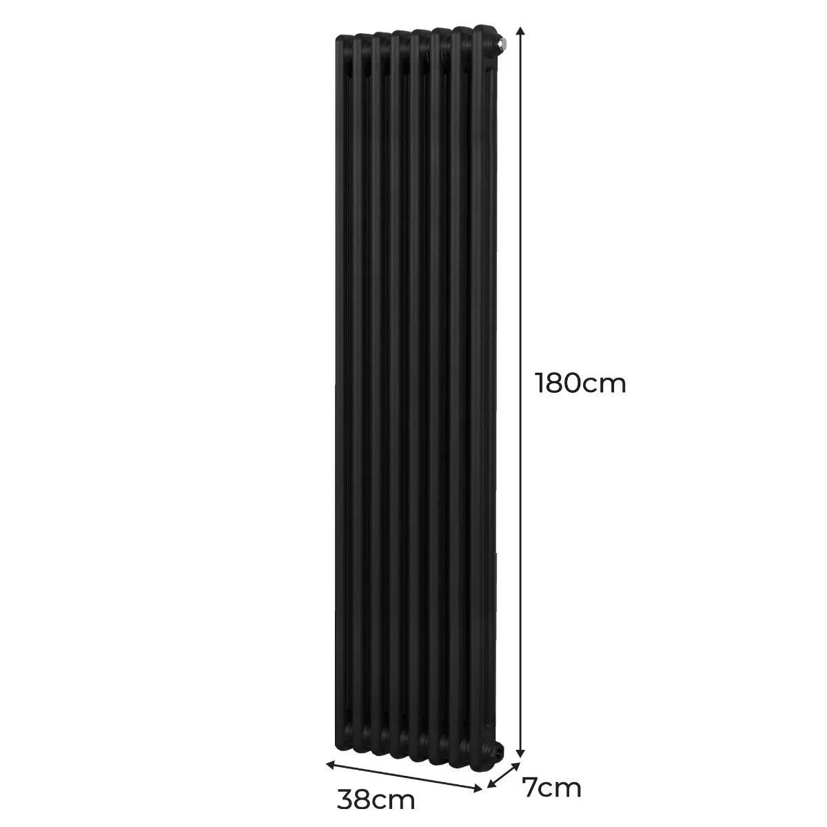 Traditional 2 Column Radiator - 1800 x 382mm - Black - Image 5