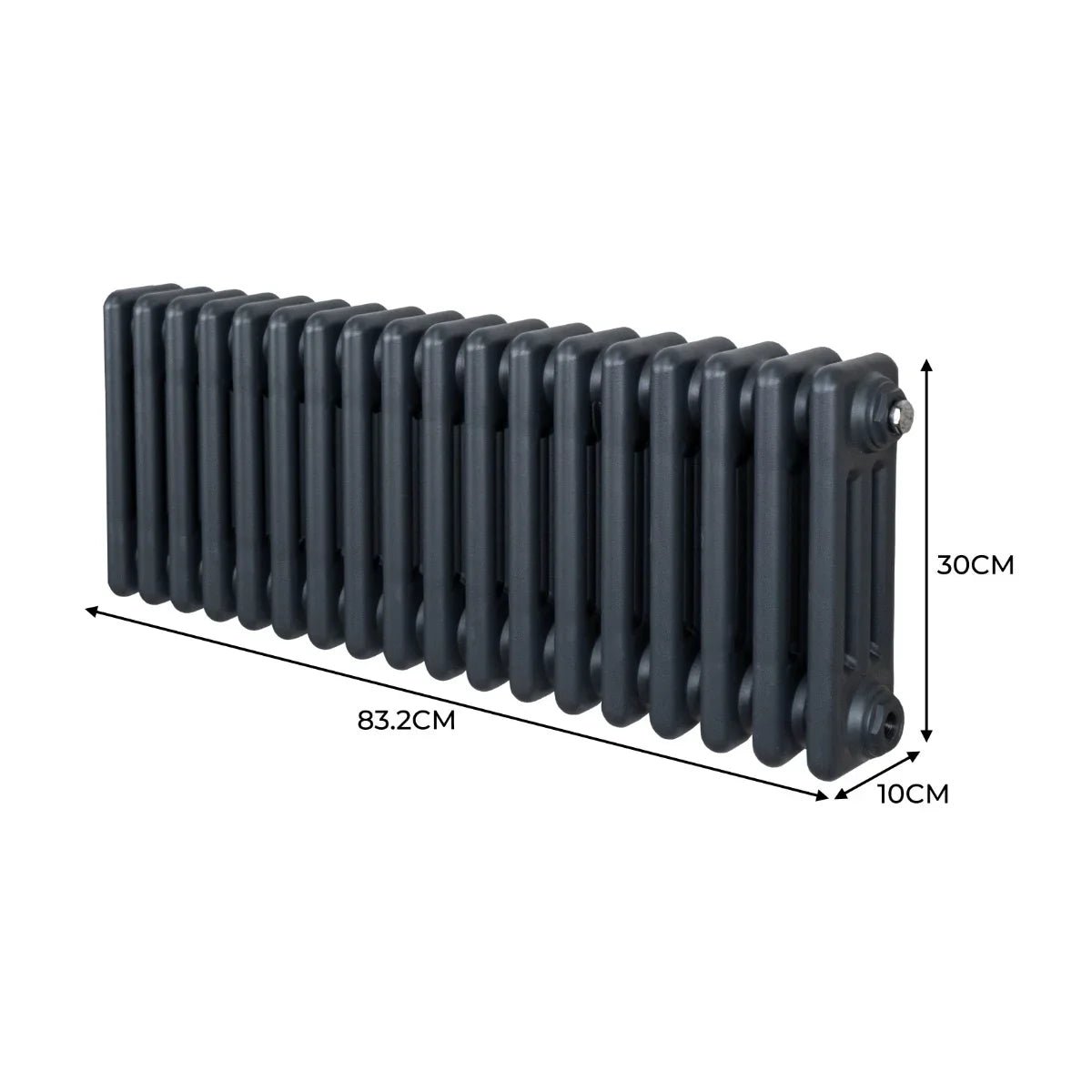 Traditional 3 Column Radiator - 300 x 832mm - Anthracite Grey - Image 5