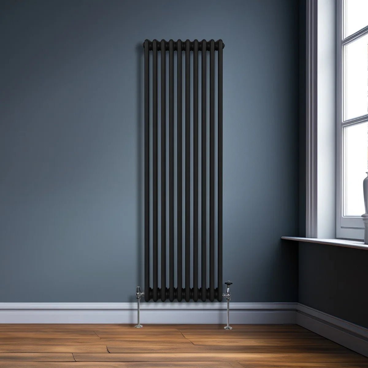 Traditional 3 Column Radiator - 1800 x 472mm - Black - Image 4