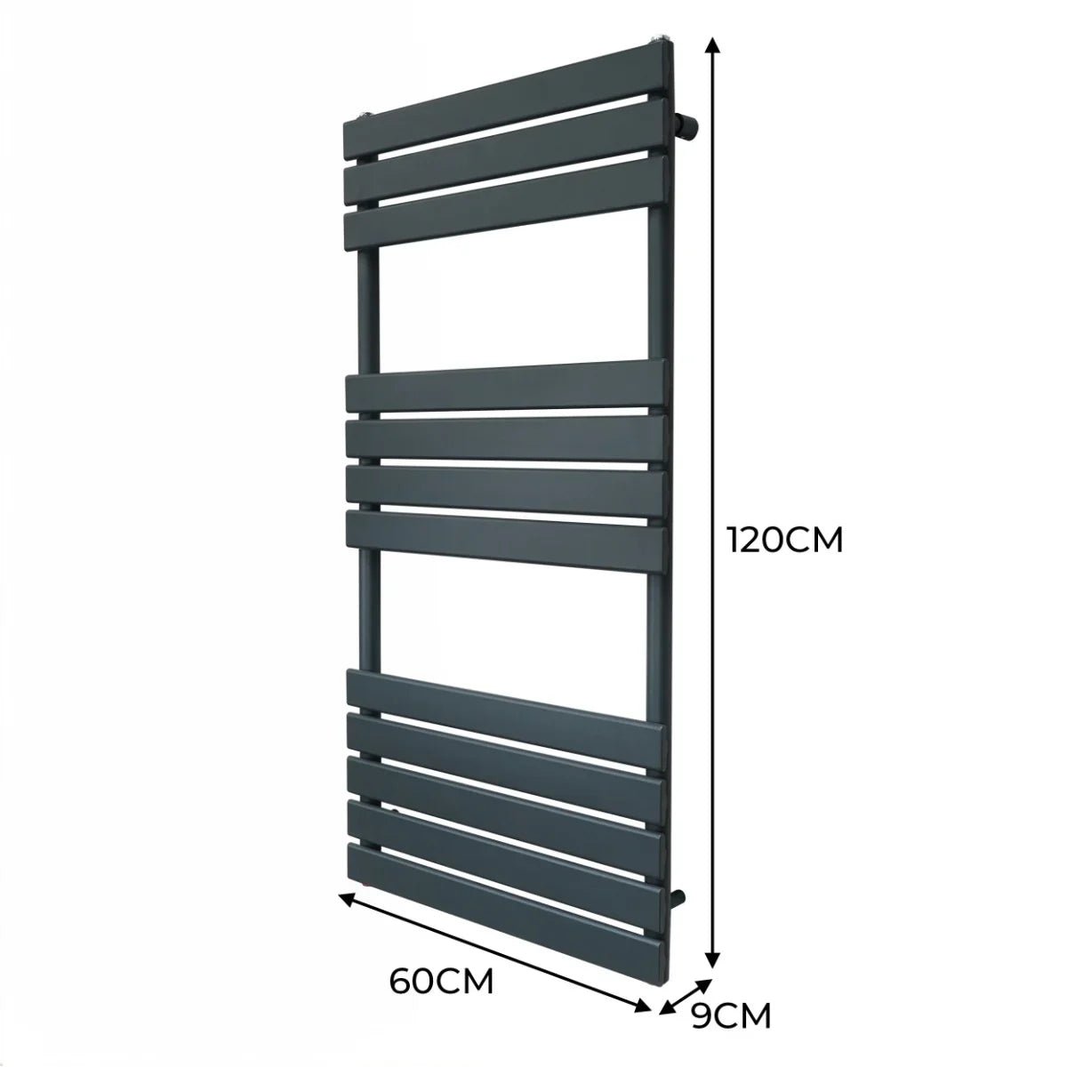 Flat Panel Towel Radiator – 1200mm x 600mm – Anthracite Grey - Image 5