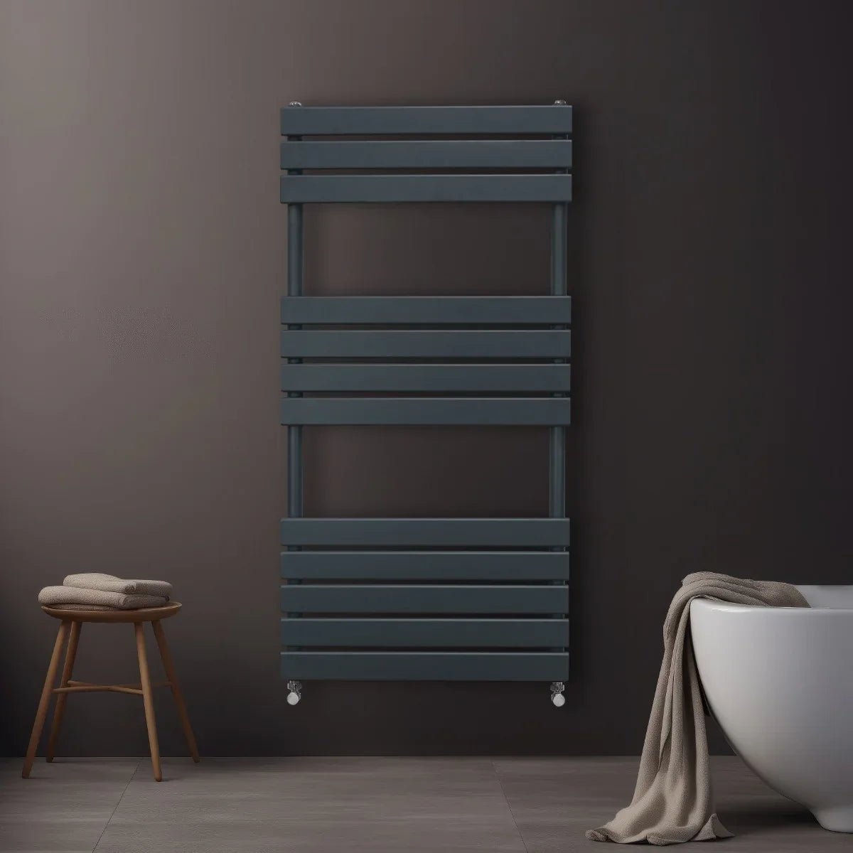 Flat Panel Towel Radiator – 1200mm x 600mm – Anthracite Grey - Image 9