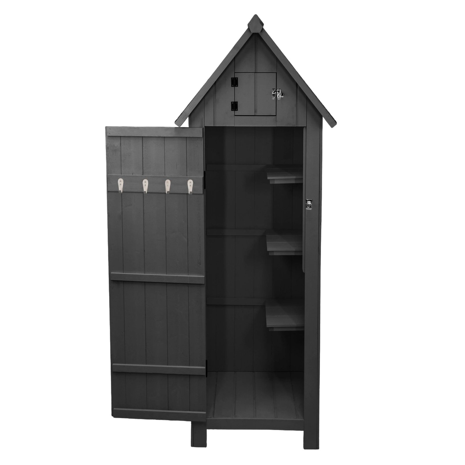 Wooden Garden Shed - Dark Grey - Image 3