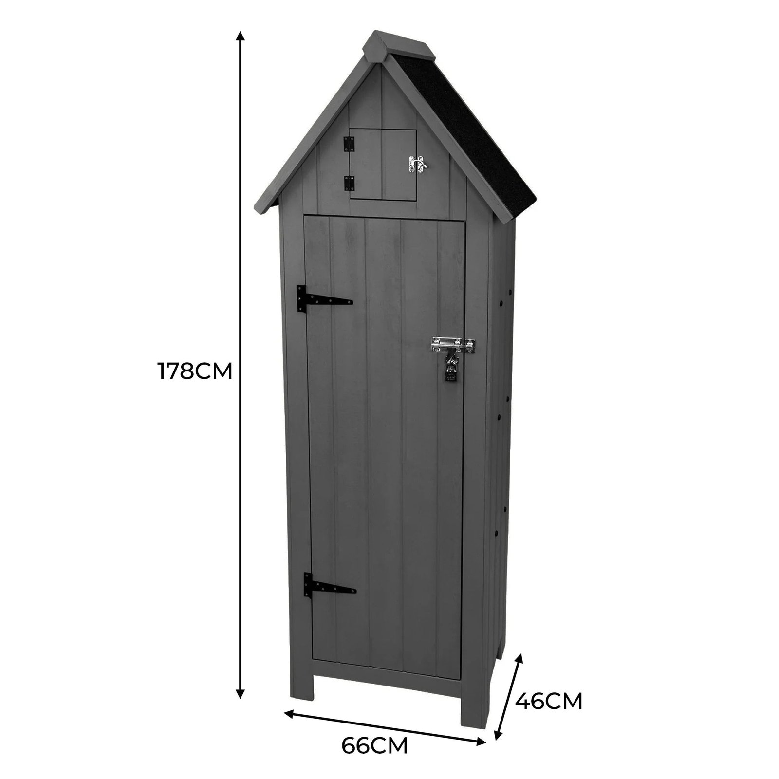 Wooden Garden Shed - Dark Grey - Image 6