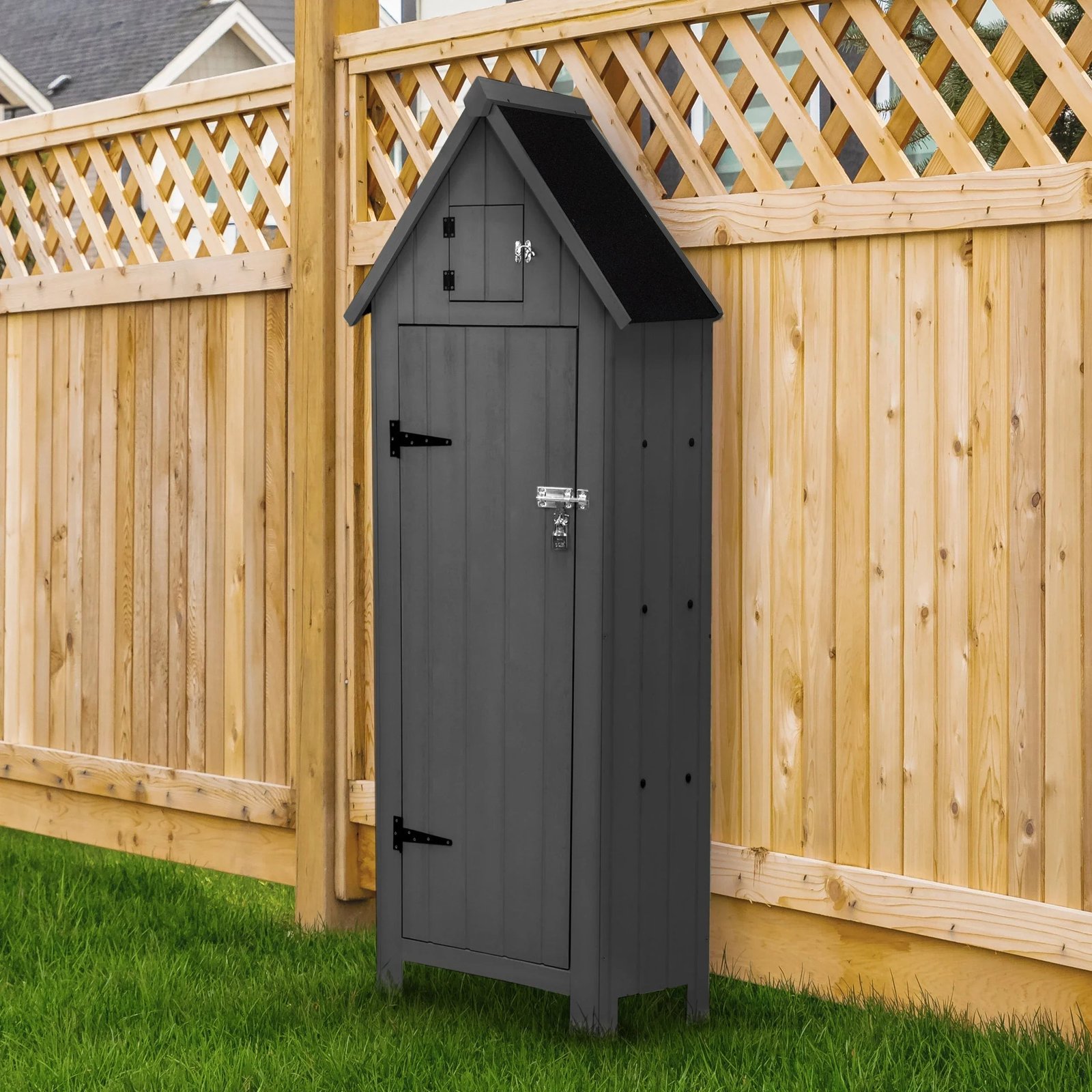 Wooden Garden Shed - Dark Grey - Image 7