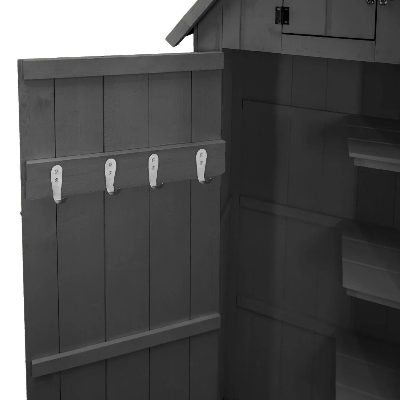 Wooden Garden Shed - Dark Grey - Image 8