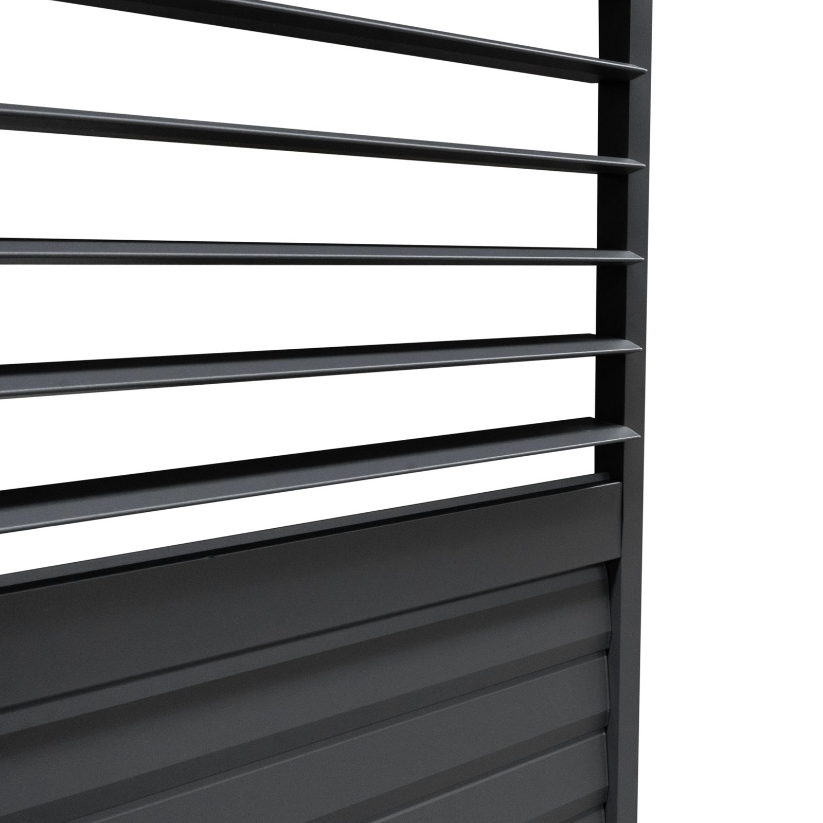 Anthracite Aluminium Pergola With White Blinds & 2 Shutter Panels - 3m x 4m - Image 9