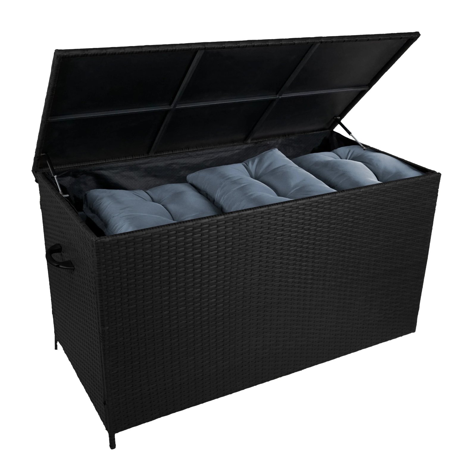 Aluminium 4 Piece Sofa Set with Black Rattan Storage Box - White - Image 3
