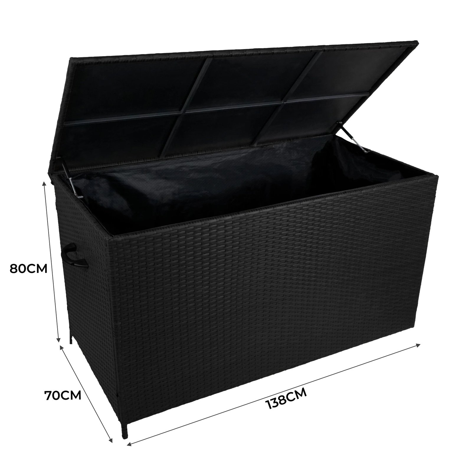 Aluminium 4 Piece Sofa Set with Black Rattan Storage Box - White - Image 6