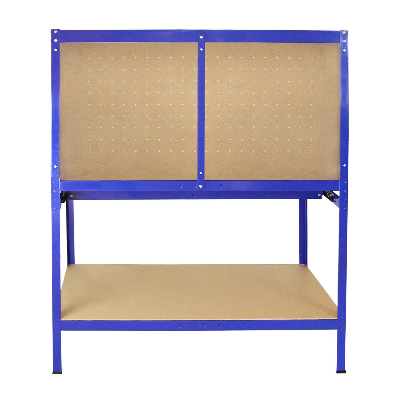 Workbench With Pegboard And Drawer In Blue - Image 10