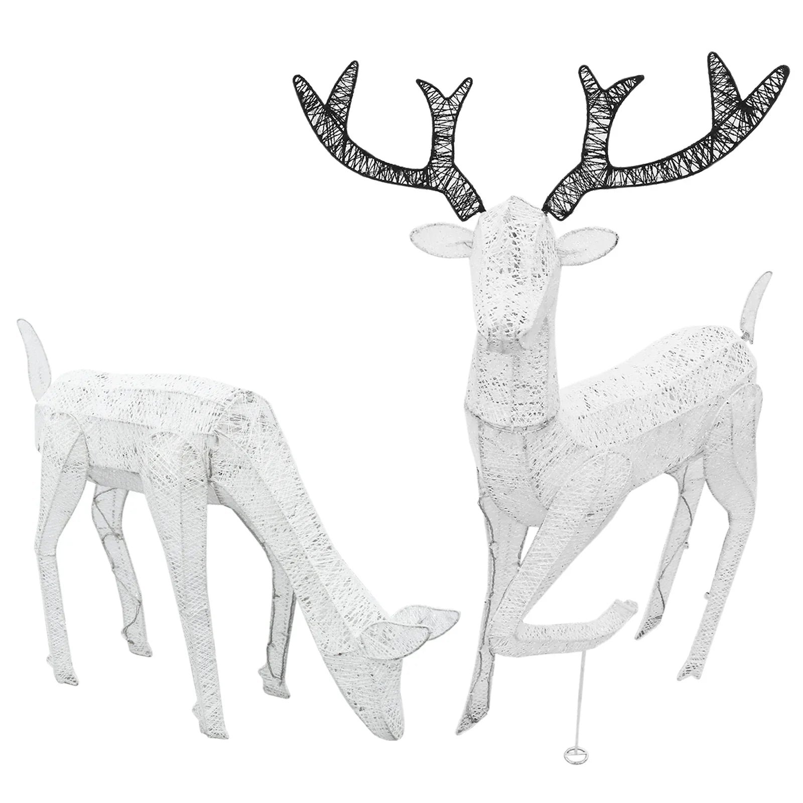 Large Light Up Stag & Doe Reindeer Set - Image 2