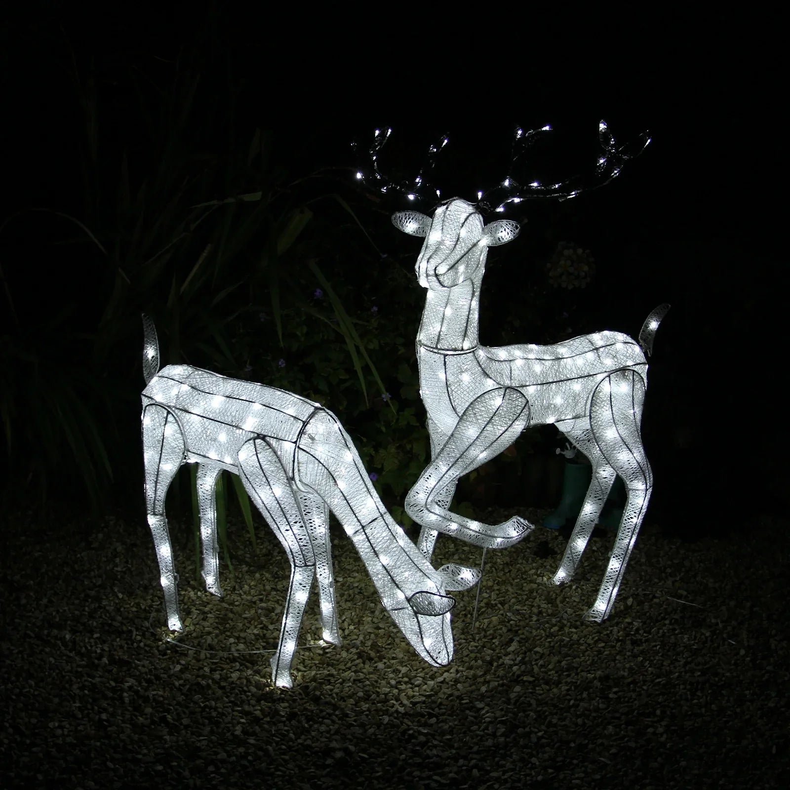 Large Light Up Stag & Doe Reindeer Set - Image 9