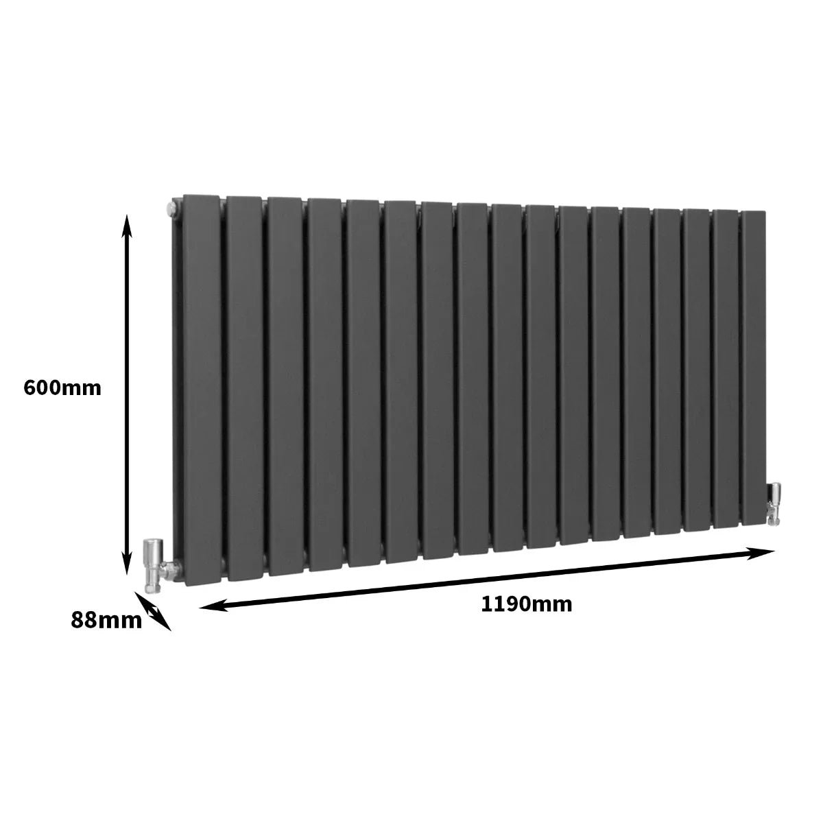 Designer Flat Panel Radiators Anthracite Grey 600mm x 1190mm - Image 8