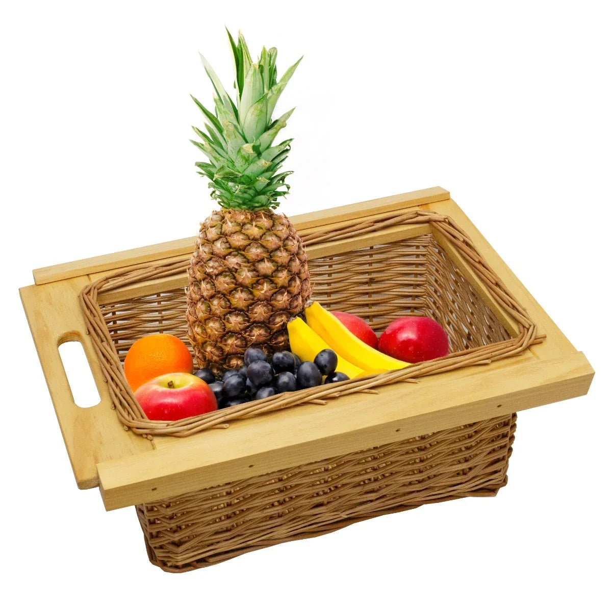 3 x Pull Out Wicker Kitchen Baskets 400mm - Image 12