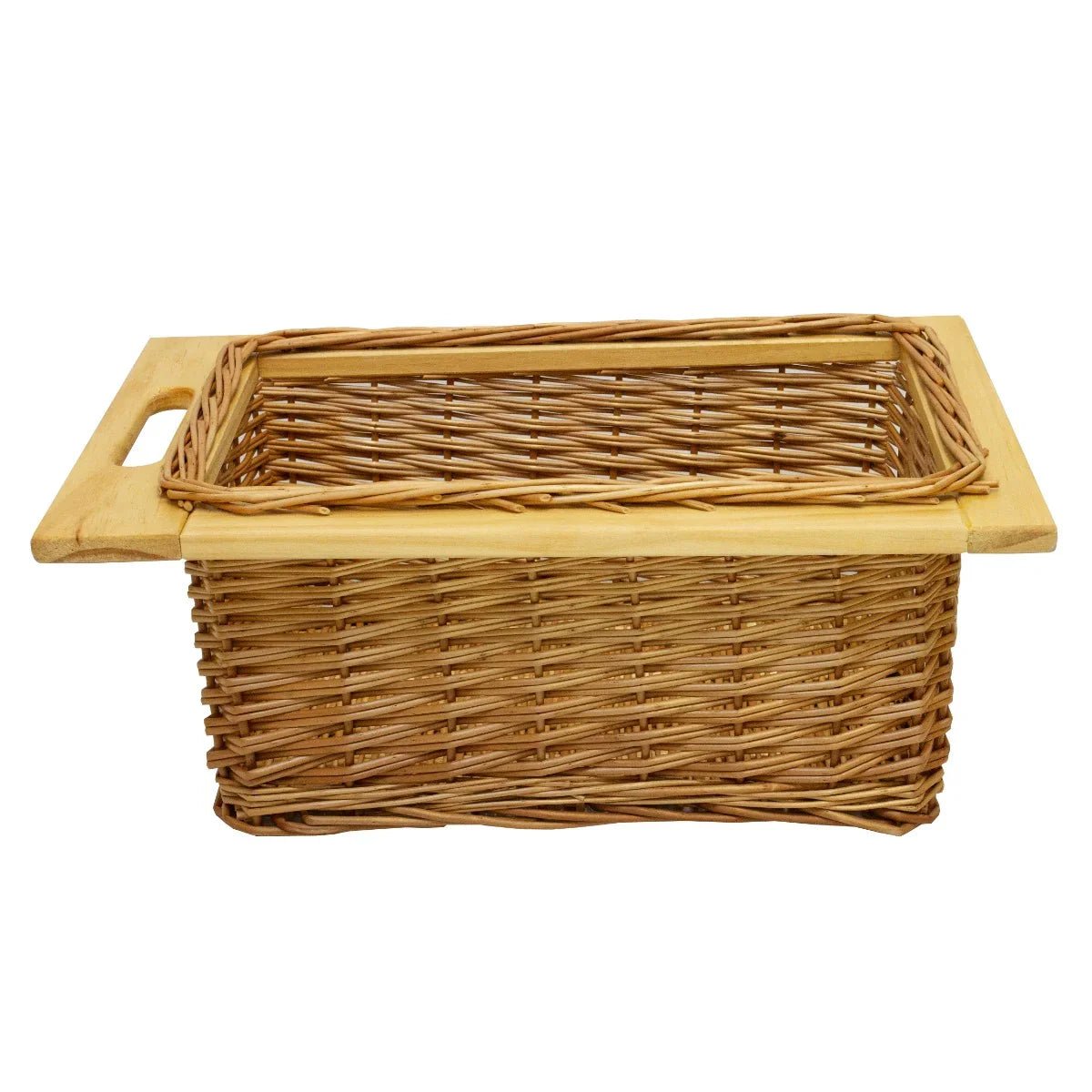 3 x Pull Out Wicker Kitchen Baskets 400mm - Image 5