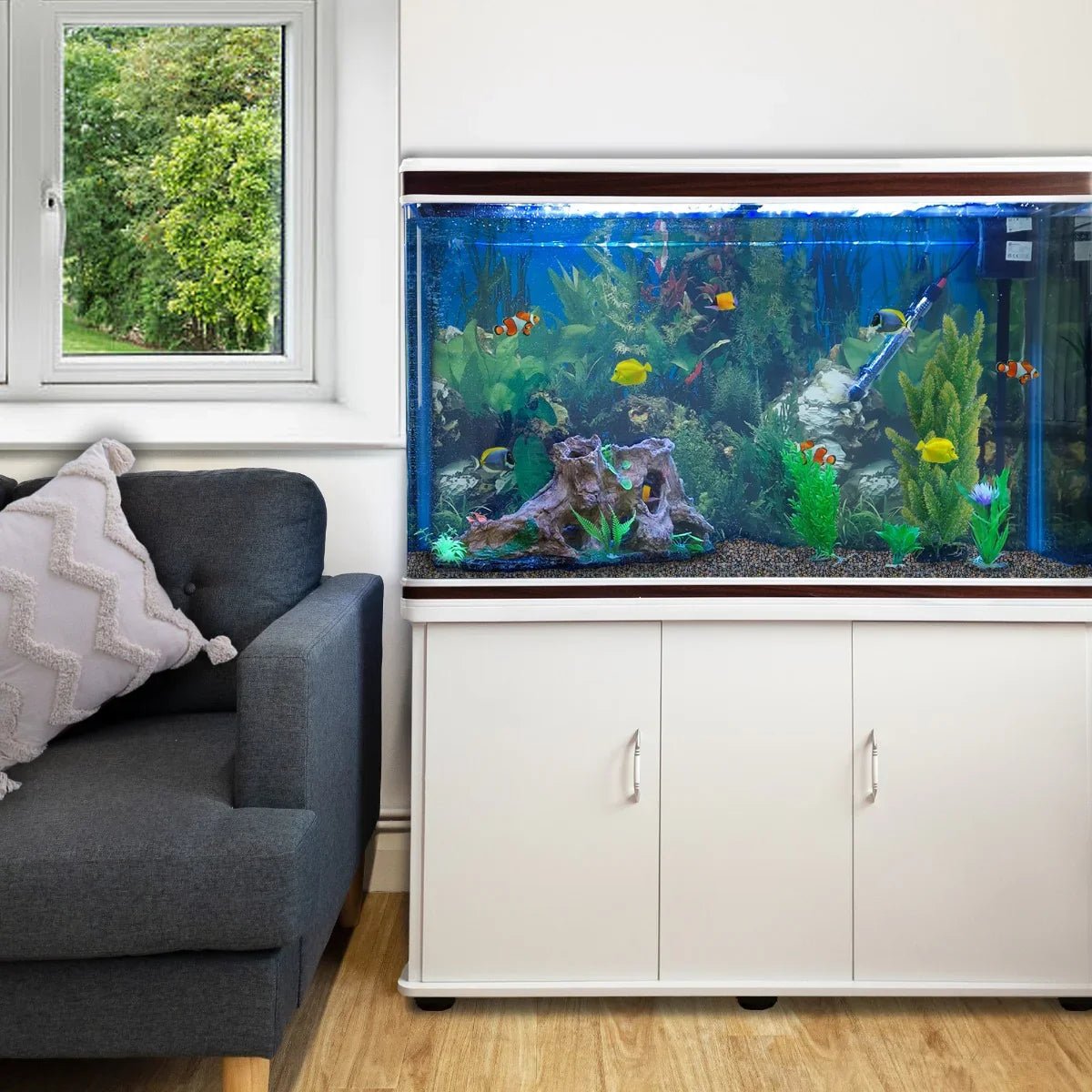 Aquarium Fish Tank & Cabinet - White - Image 2