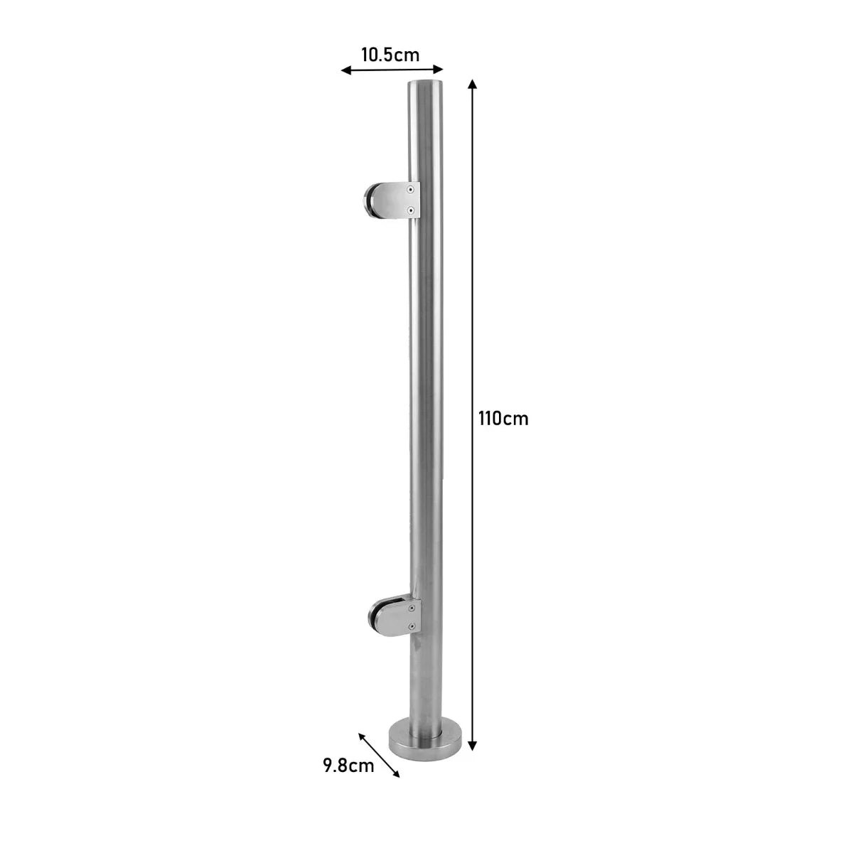 MonsterShop Stainless Steel Balustrade, End Post, 110cm H - Image 7